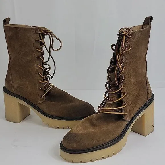 Free People Dylan Lace-Up Suede Leather Women's Boots